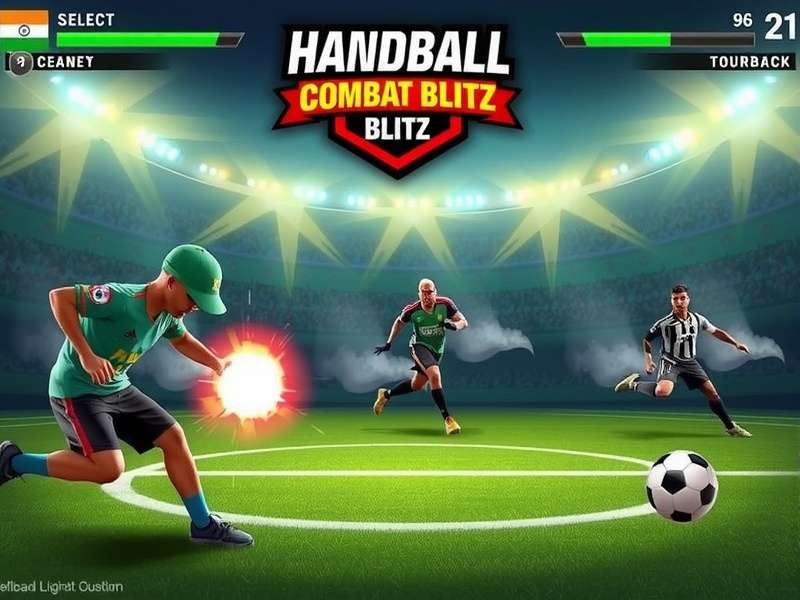 Handball Combat Blitz gameplay screenshot showing intense action